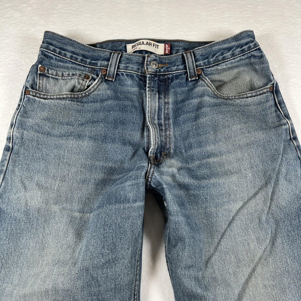 Levis 505 Y2K Jeans Mens 34x30 Medium Wash Denim Regular Fit Straight Leg Blue - Picture 3 of 12